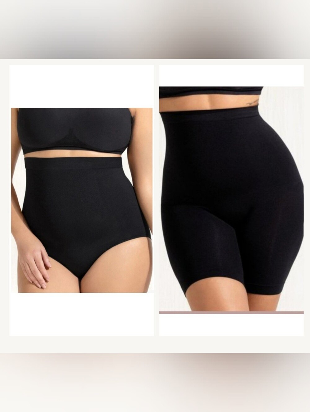 EMPETUA High-Waited Shaper 7" shorts & Panty Set. Black. Size M/L